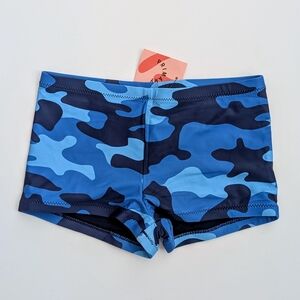 *NWT* Primary Blue and Navy Camo Kids Swim Bottoms